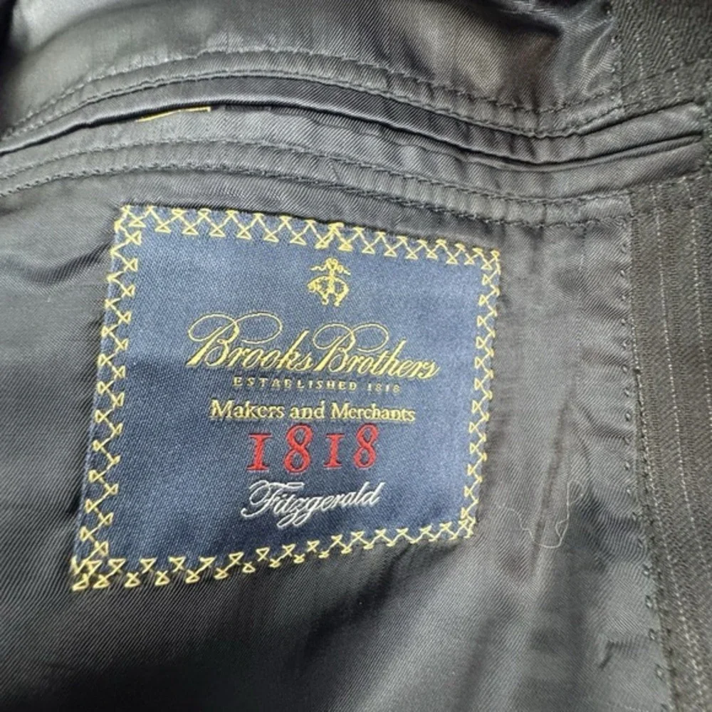 Brooks Brothers‎ Saxxon Blazer 1818 Fitzgerald 41L USA Black/Black Coat Jacket